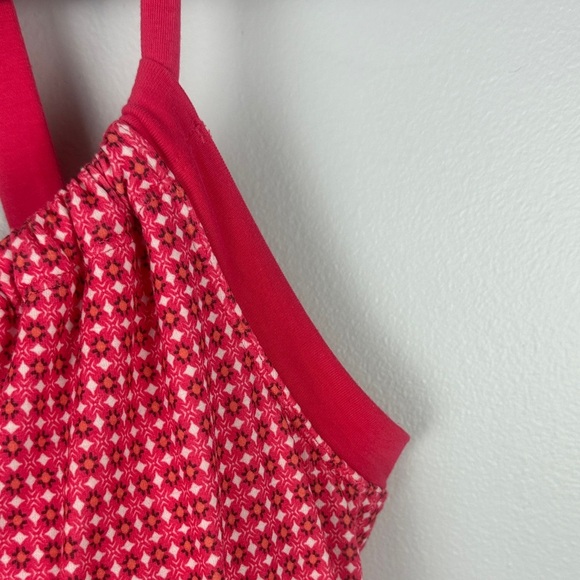 Prana Pink Build-in Shelf Bra Patterned Halter Top Dress Size Medium - Picture 6 of 10